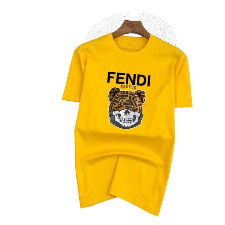 Fendi T-Shirt Bear Hear without Collar 'Yellow' - SleekGait