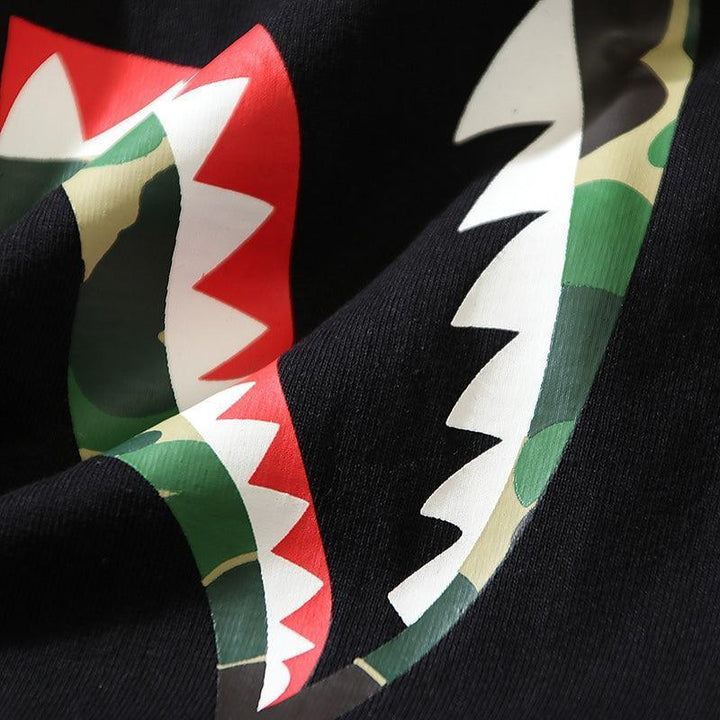 BATHING APE Black T-SHORT SLEEVE TEE 1ST CAMO SHARK TEE - SleekGait