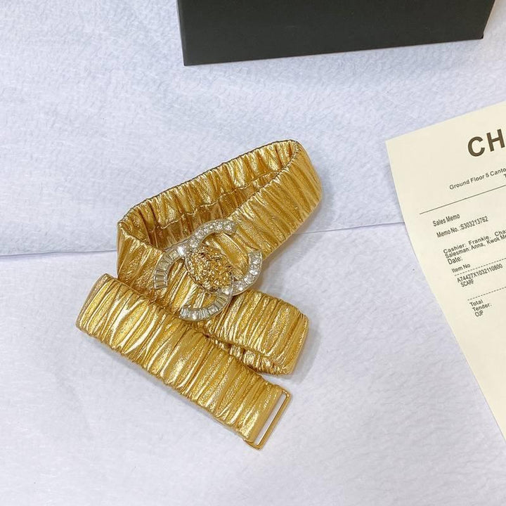 Chanel Leather Women’s Belt 'Yellow' - SleekGait