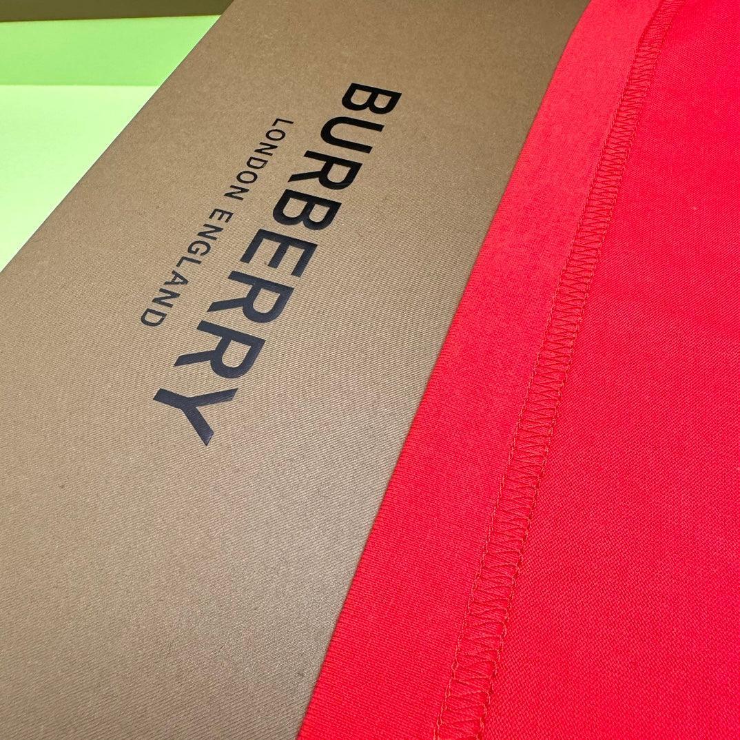 Burberry Red T-Shirt Without Collar - SleekGait