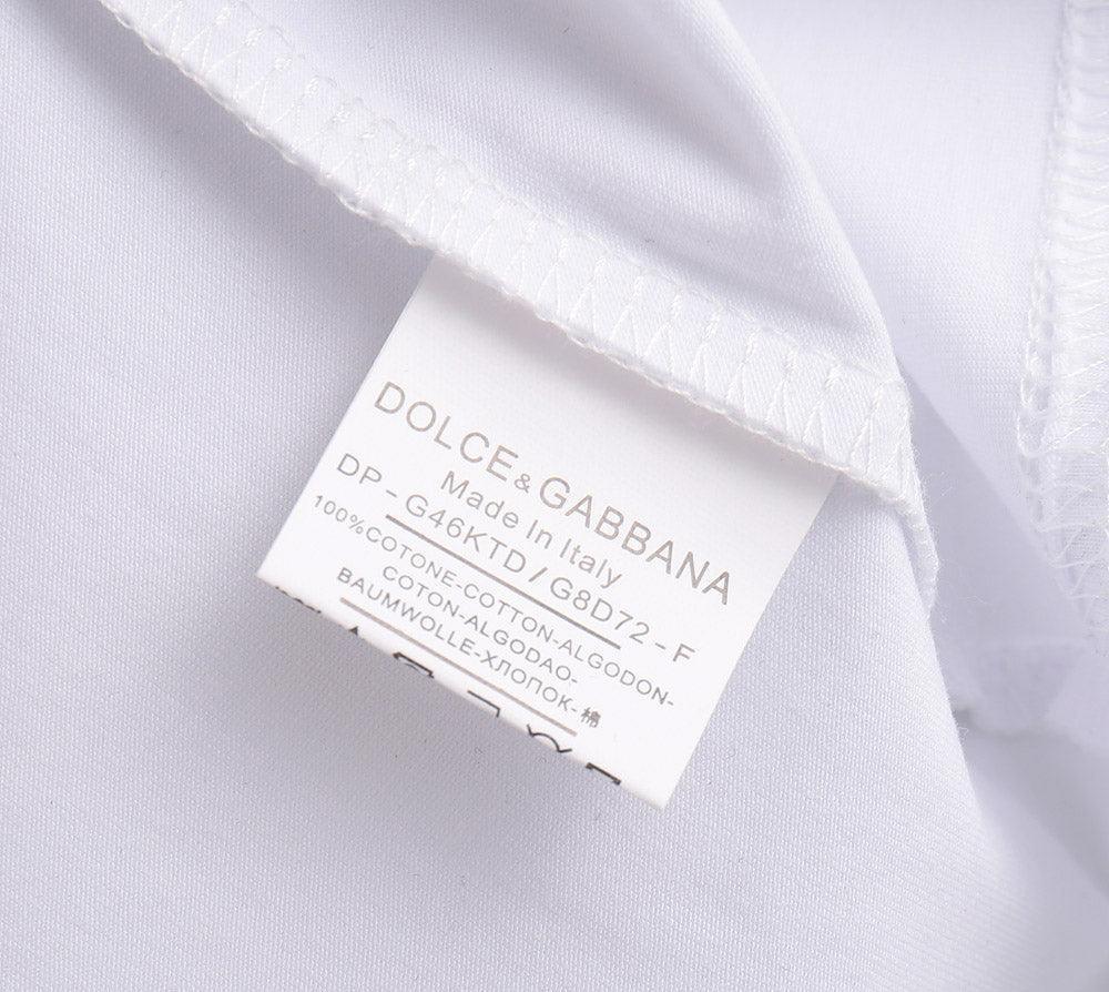 Dolce & Gabbana T-Shirt Without Collar 'White & Black' - SleekGait