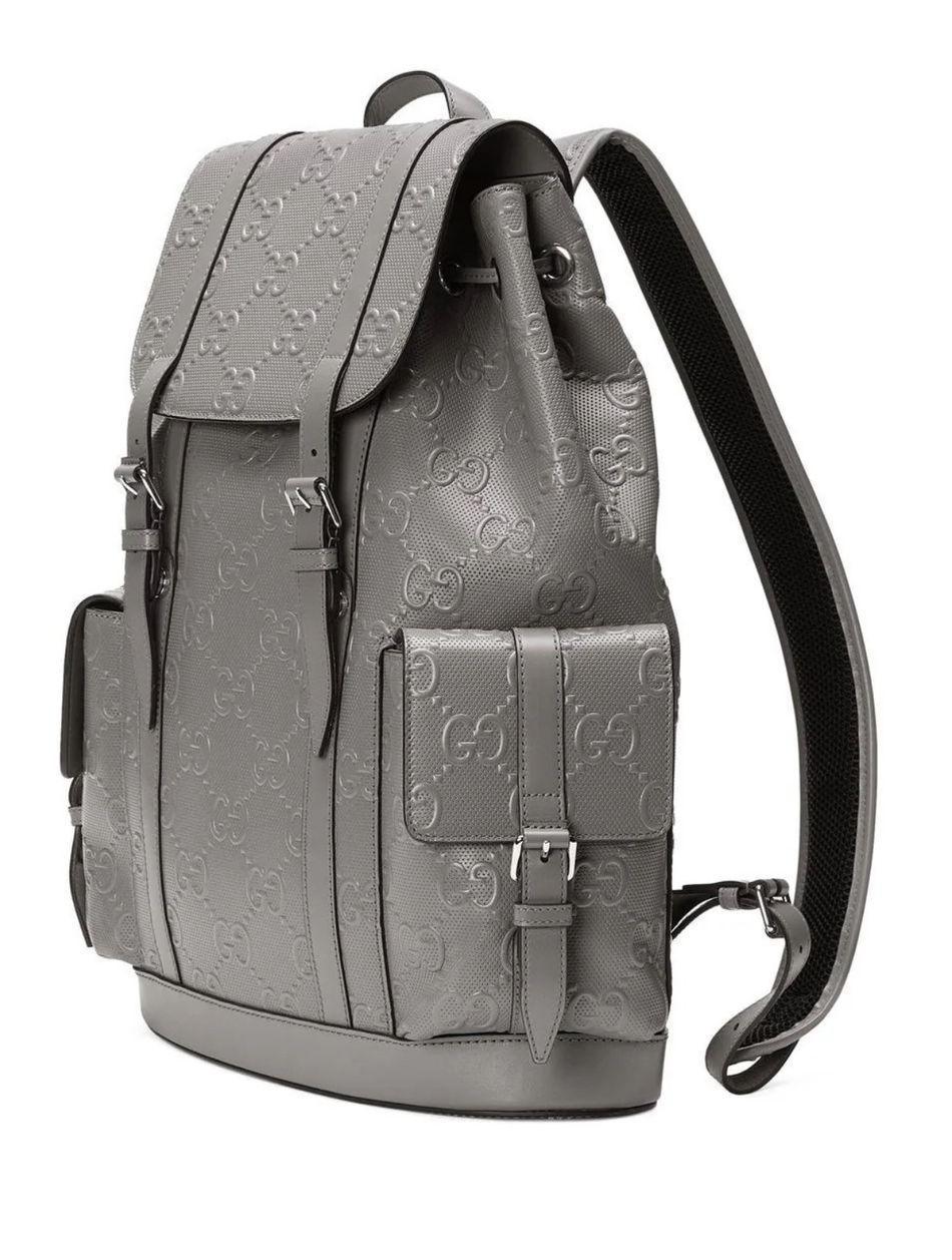 Gucci Calfskin GG Tennis Embossed Double Buckle Backpack - SleekGait