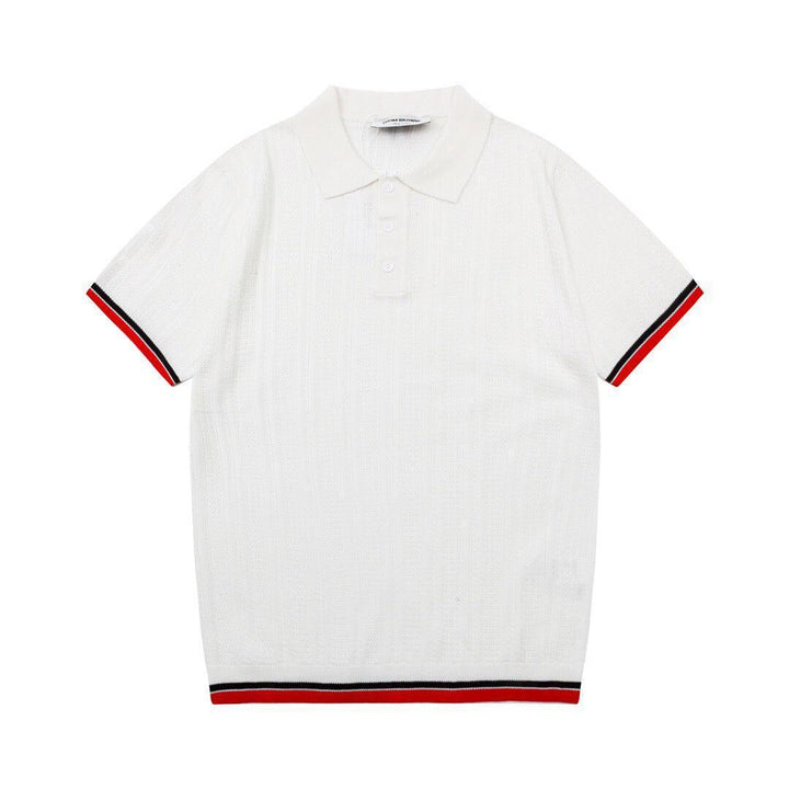 Thom Browne White T-Shirt with Collar - SleekGait