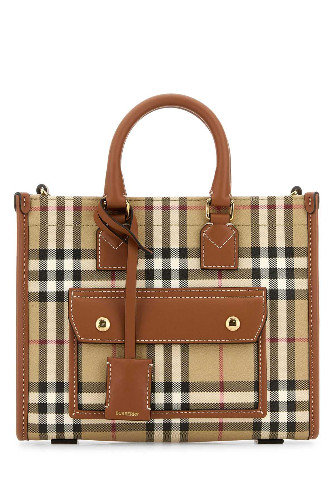 BURBERRY Chic Mini Canvas Freya Shopping Handbag - 23 cm x 19 cm x 8 cm - SleekGait