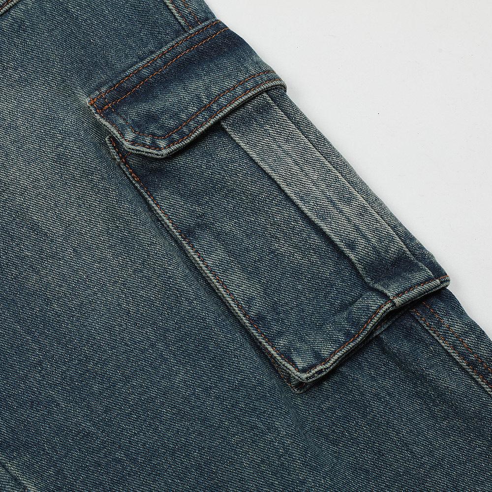 Tooling Style Multi-pocket Wide-leg Jeans - SleekGait