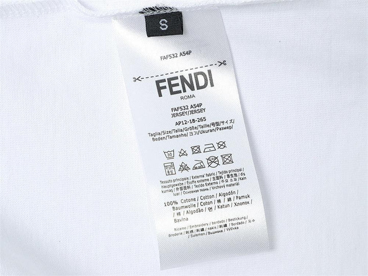 Fendi T-Shirt without Collar 'White' - SleekGait