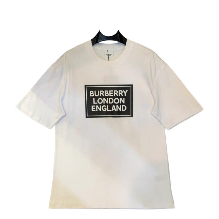 Burberry White T-Shirt Without Collar - SleekGait