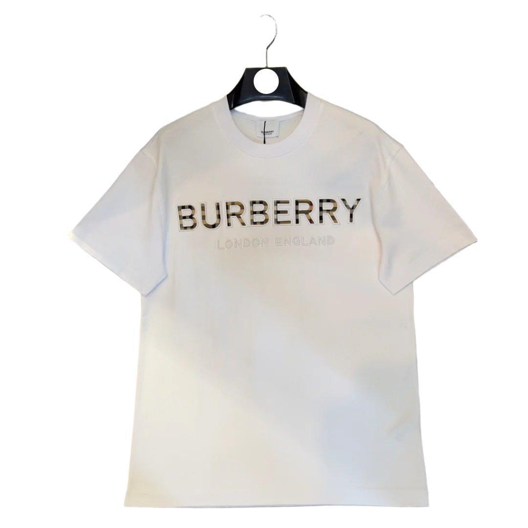 Burberry T-Shirt Without Collar 'White & Gold' - SleekGait