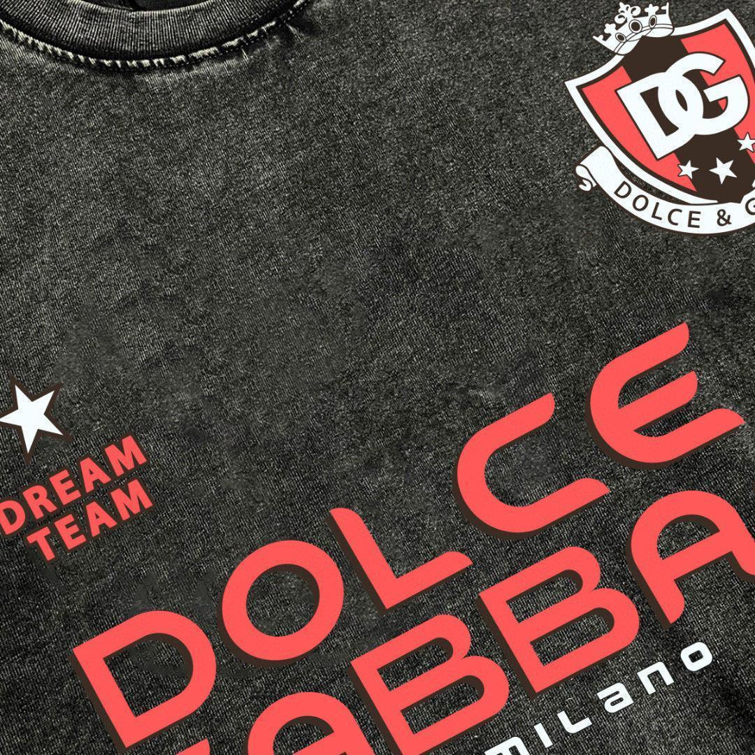 Dolce & Gabbana T-Shirt Without Collar 'Smoke Grey' - SleekGait