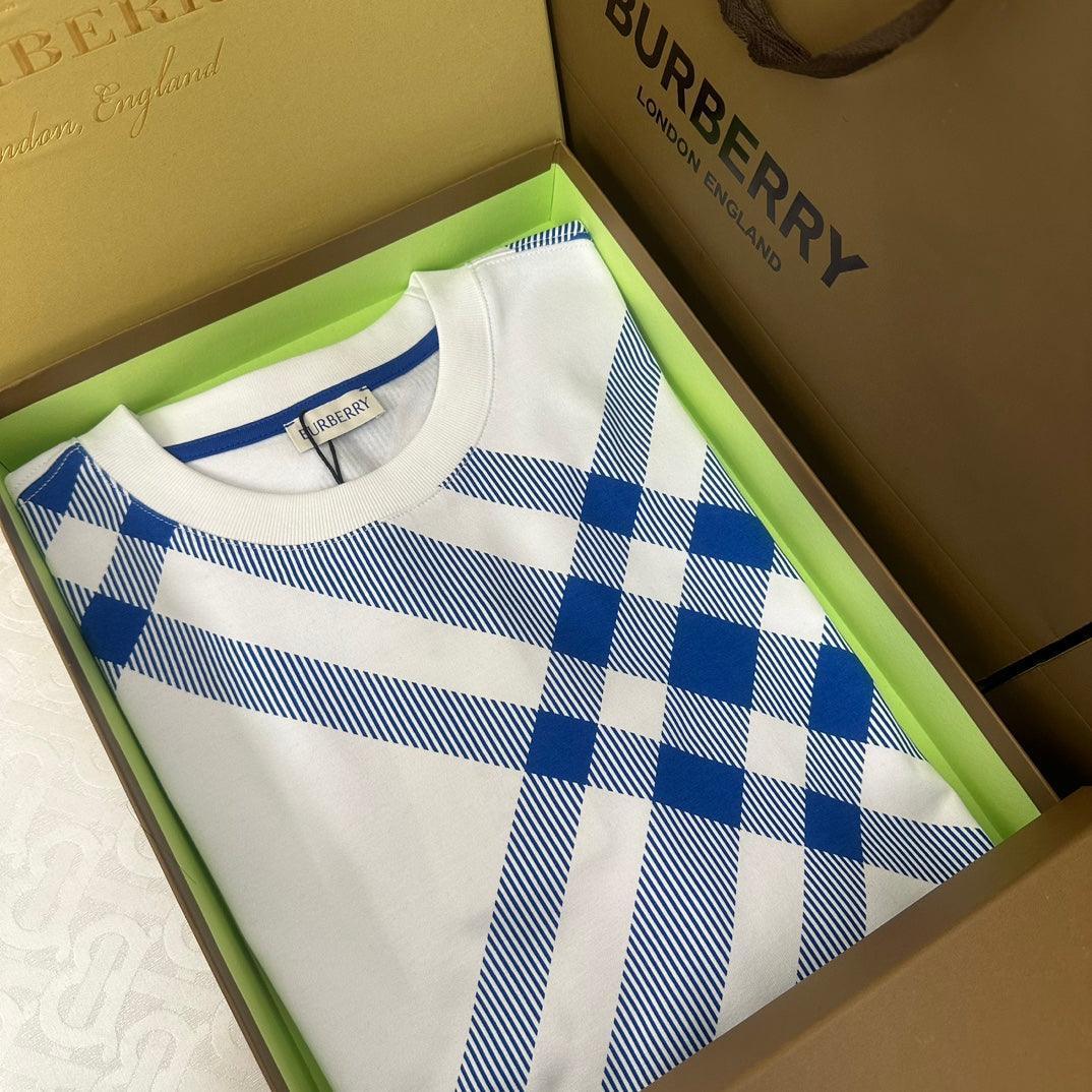 Burberry T-Shirt Without Collar 'Blue & White' - SleekGait