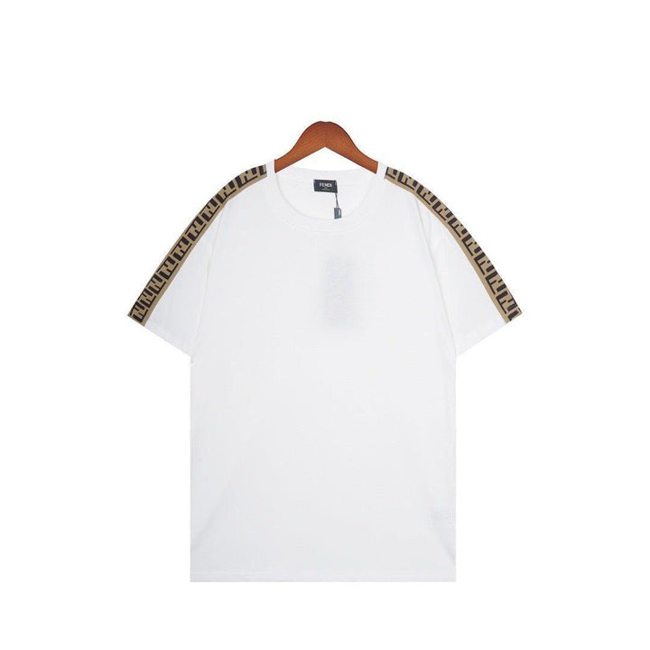 Fendi T-Shirt without Collar 'White & Brown' - SleekGait