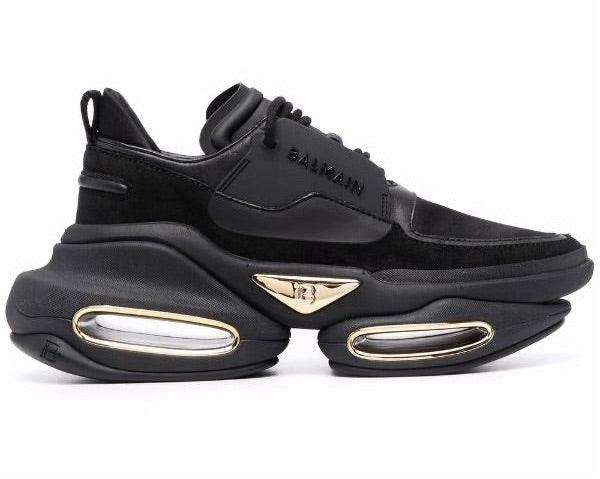 BALMAIN - BBOLD LEATHER SNEAKERS - SleekGait