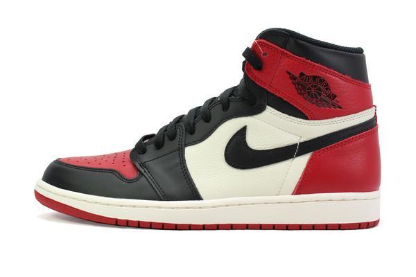 NIKE - AIR JORDAN RETRO 1 HIGH ‘BRED TOE’ RED - SleekGait