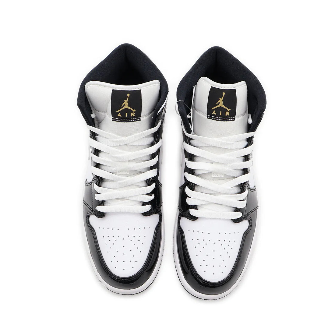 Nike Air Jordan 1 Mid SE Metallic Gold Patent Black White