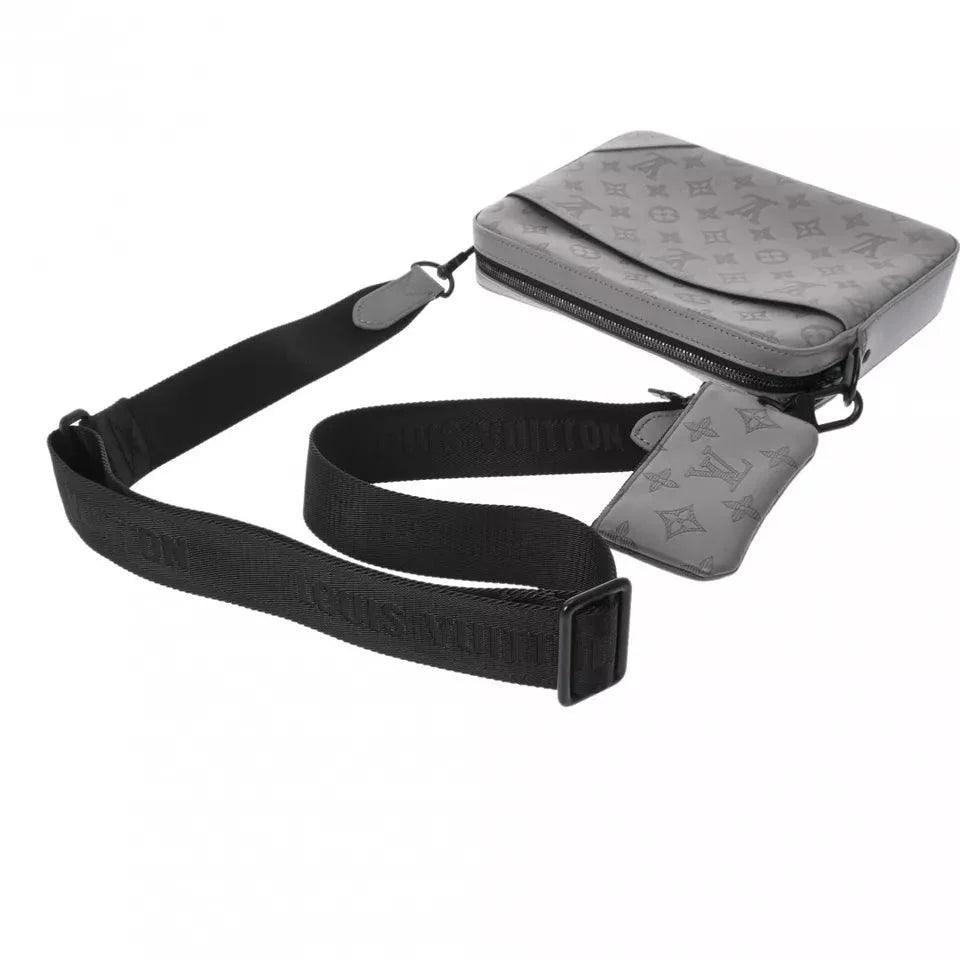 LOUIS VUITTON Monogram shadow Duo messenger Gray For Men - SleekGait