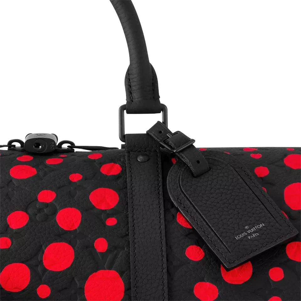 Louis Vuitton X YK Keepall 50 - Kusama Black with Red Spots - SleekGait