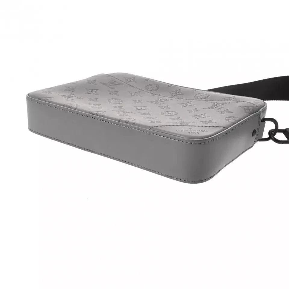 LOUIS VUITTON Monogram shadow Duo messenger Gray For Men - SleekGait