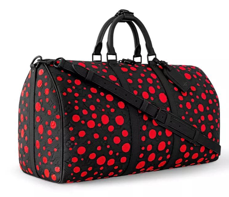 Louis Vuitton X YK Keepall 50 - Kusama Black with Red Spots - SleekGait