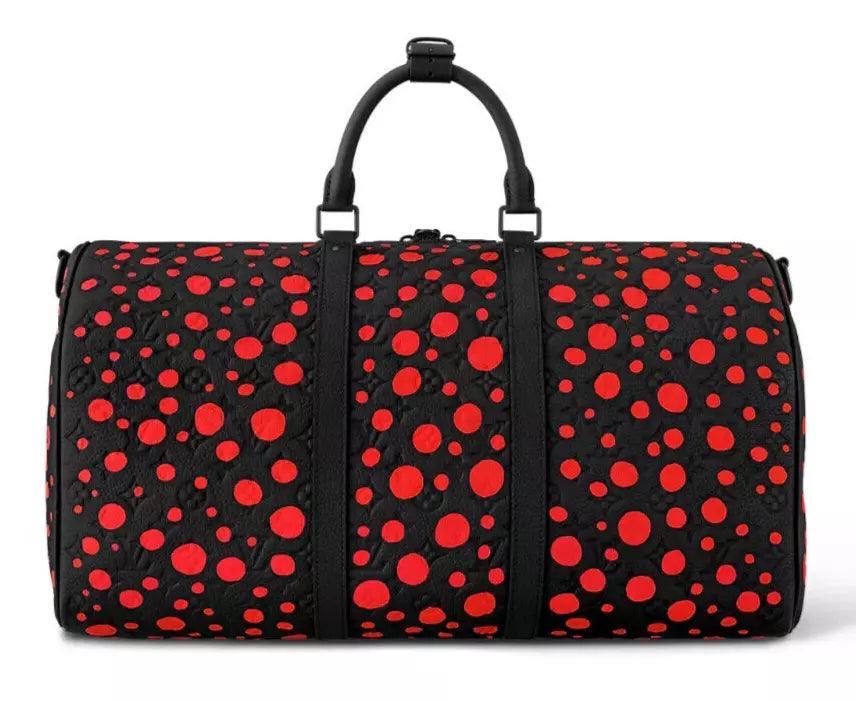 Louis Vuitton X YK Keepall 50 - Kusama Black with Red Spots