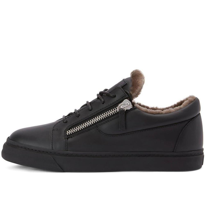 Giuseppe Zanotti shearling-trimmed leather sneakers - SleekGait