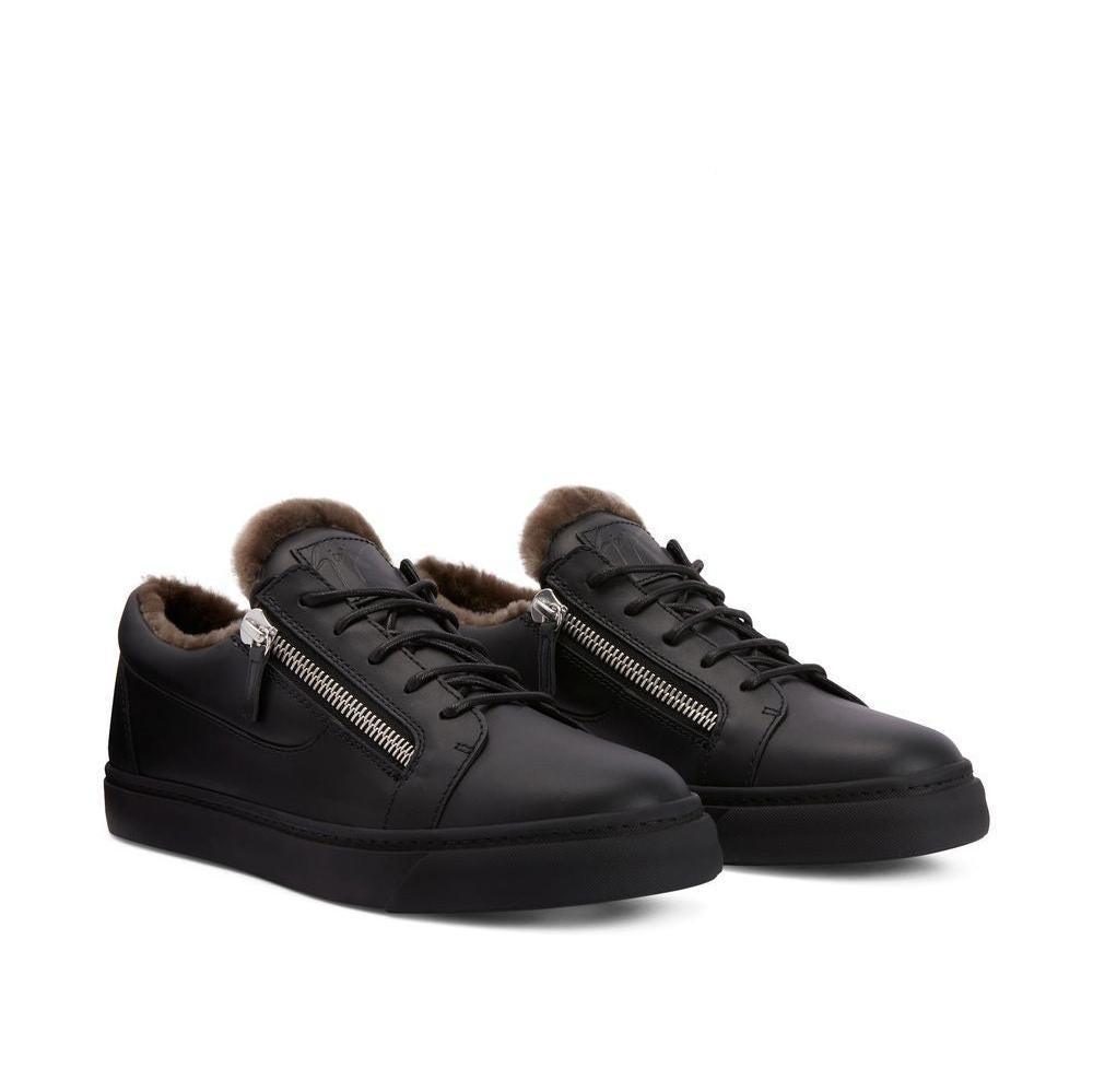 Giuseppe Zanotti shearling-trimmed leather sneakers - SleekGait