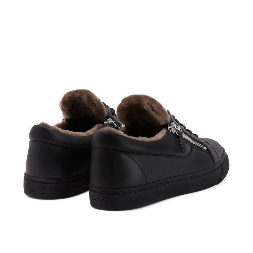 Giuseppe Zanotti shearling-trimmed leather sneakers - SleekGait