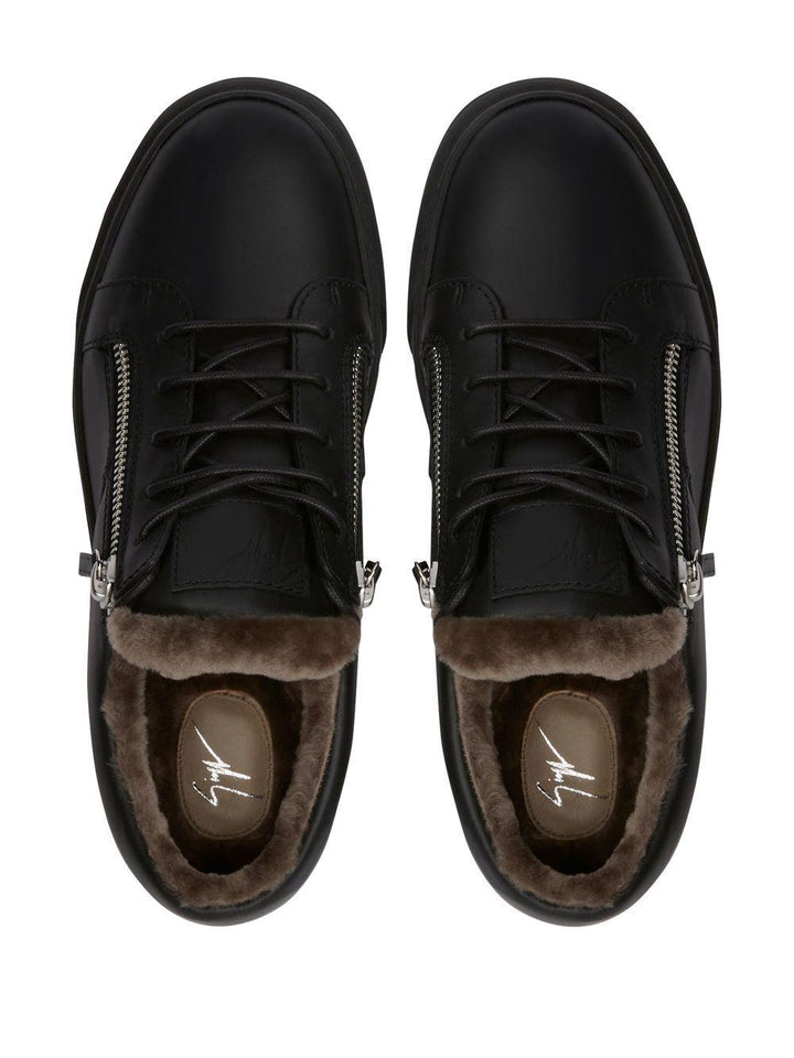 Giuseppe Zanotti shearling-trimmed leather sneakers - SleekGait